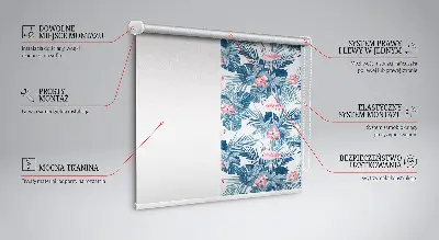 Senčilo za balkonska vrata Tropske rastline in flamingi