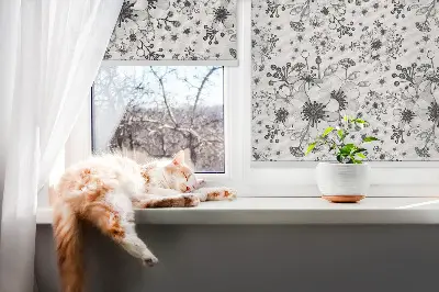 Notranje senčilo za okno Narisana roža