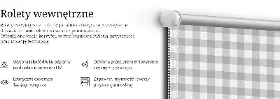 Tekstilno senčilo Sivi čeki