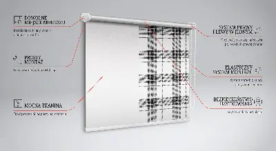 Notranje senčilo Sivi tartan