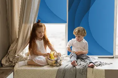 Senčilo za balkonska vrata Modri ​​valovi