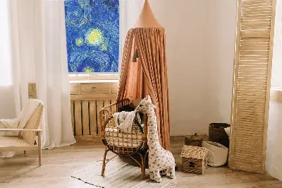 Notranje okensko senčilo Poslikana modra slika