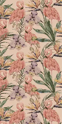 Notranje senčilo za okno Flamingi in rože