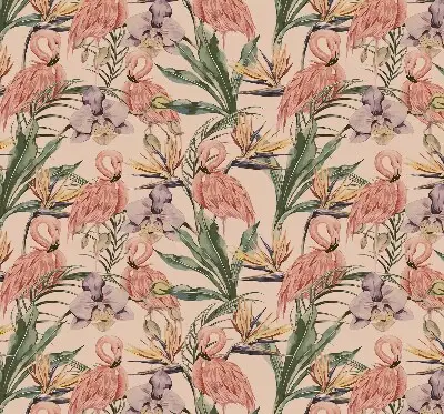 Notranje senčilo za okno Flamingi in rože