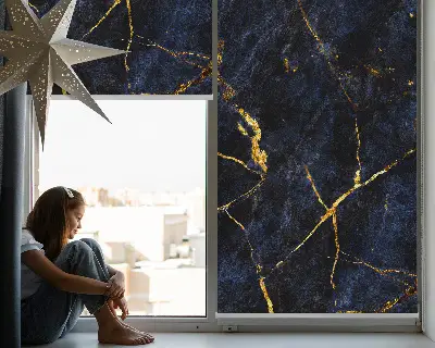 Notranje okensko senčilo Temno moder marmor