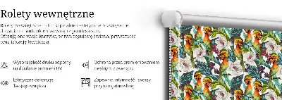 Notranje senčilo za okno Ptice in rože