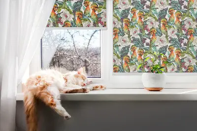 Notranje senčilo za okno Ptice in rože