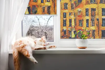 Notranje senčilo za okno Poslikano mesto