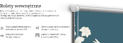 Notranje senčilo za okno Bele ptice na belih rožah