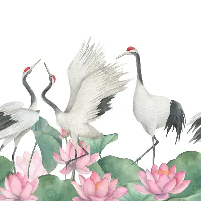 Notranje senčilo Žerjavi v lilijah