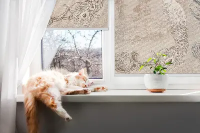 Notranje senčilo za okno Starinske ptice