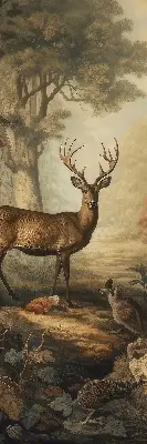 Notranje senčilo za okno Živali v gozdu