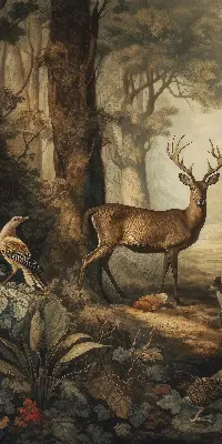 Notranje senčilo za okno Živali v gozdu