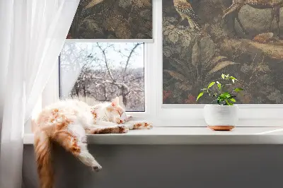 Notranje senčilo za okno Živali v gozdu