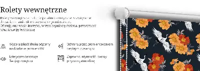Notranje senčilo za okno Rože in žerjavi