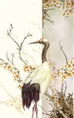 Senčilo za balkonska vrata Žerjav v grmovju