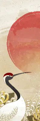 Notranje senčilo Žerjavi ob sončnem zahodu