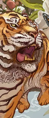 Notranje okensko senčilo Tiger v rožah
