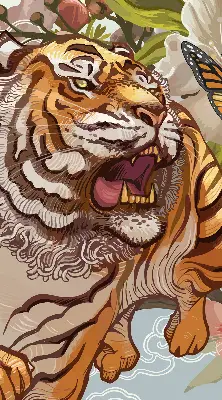 Notranje okensko senčilo Tiger v rožah