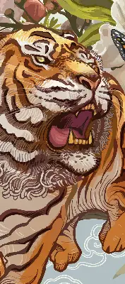 Notranje okensko senčilo Tiger v rožah