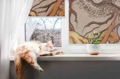 Notranje okensko senčilo Tiger v rožah