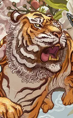 Notranje okensko senčilo Tiger v rožah