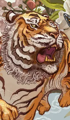 Notranje okensko senčilo Tiger v rožah