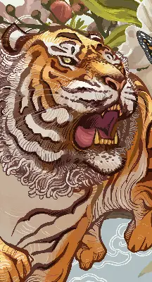 Notranje okensko senčilo Tiger v rožah