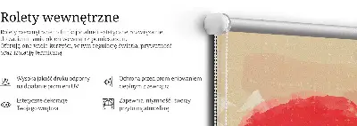 Tekstilno senčilo Rože v rdečem krogu