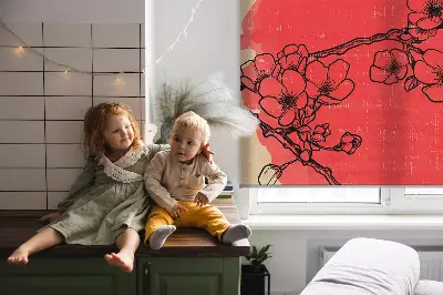 Tekstilno senčilo Rože v rdečem krogu