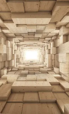 Notranji okenski zatemnilni rolo 3D lesena luknja