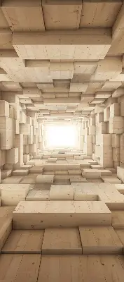 Notranji okenski zatemnilni rolo 3D lesena luknja