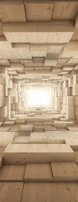 Notranji okenski zatemnilni rolo 3D lesena luknja