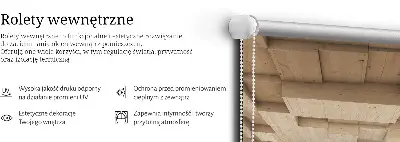 Notranji okenski zatemnilni rolo 3D lesena luknja