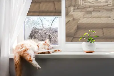 Notranji okenski zatemnilni rolo 3D lesena luknja