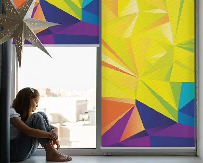 Notranji zatemnilni rolo za okno Barvit vzorec origamija