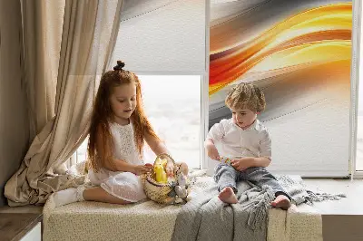 Notranji okenski zatemnilni rolo Oranžni valovi