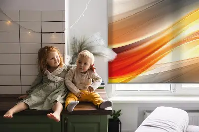 Notranji okenski zatemnilni rolo Oranžni valovi