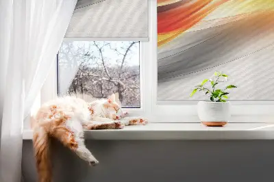 Notranji okenski zatemnilni rolo Oranžni valovi