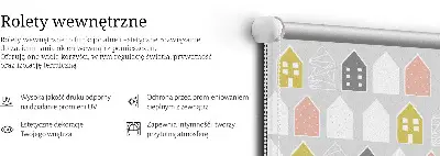 Tkaninski zatemnilni rolo Narisane hiše