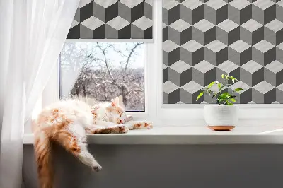 Notranji zatemnilni rolo za okno 3D kocke