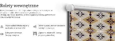 Zatemnilni rolo za balkonska vrata Cvet v rombu
