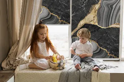Zatemnilni rolo za okno Črni marmor