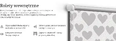 Notranji okenski zatemnilni rolo Siva srca