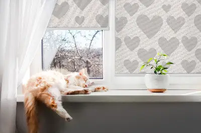 Notranji okenski zatemnilni rolo Siva srca
