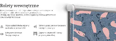Notranji zatemnilni rolo za okno Rožnate mačke