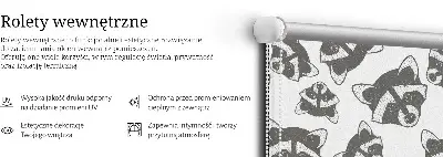 Notranji zatemnilni rolo za okno Narisani rakuni