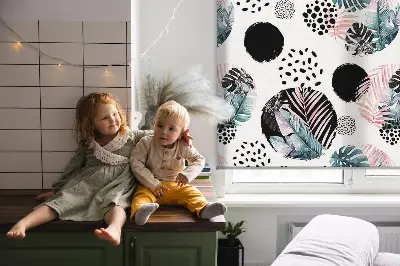 Notranji okenski zatemnilni rolo Krogi in listi