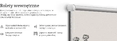 Notranji okenski zatemnilni rolo Sivi cvetovi