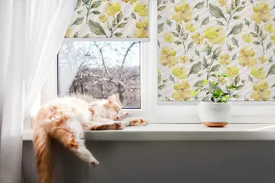 Zatemnilni rolo za okno Rumeni cvetovi